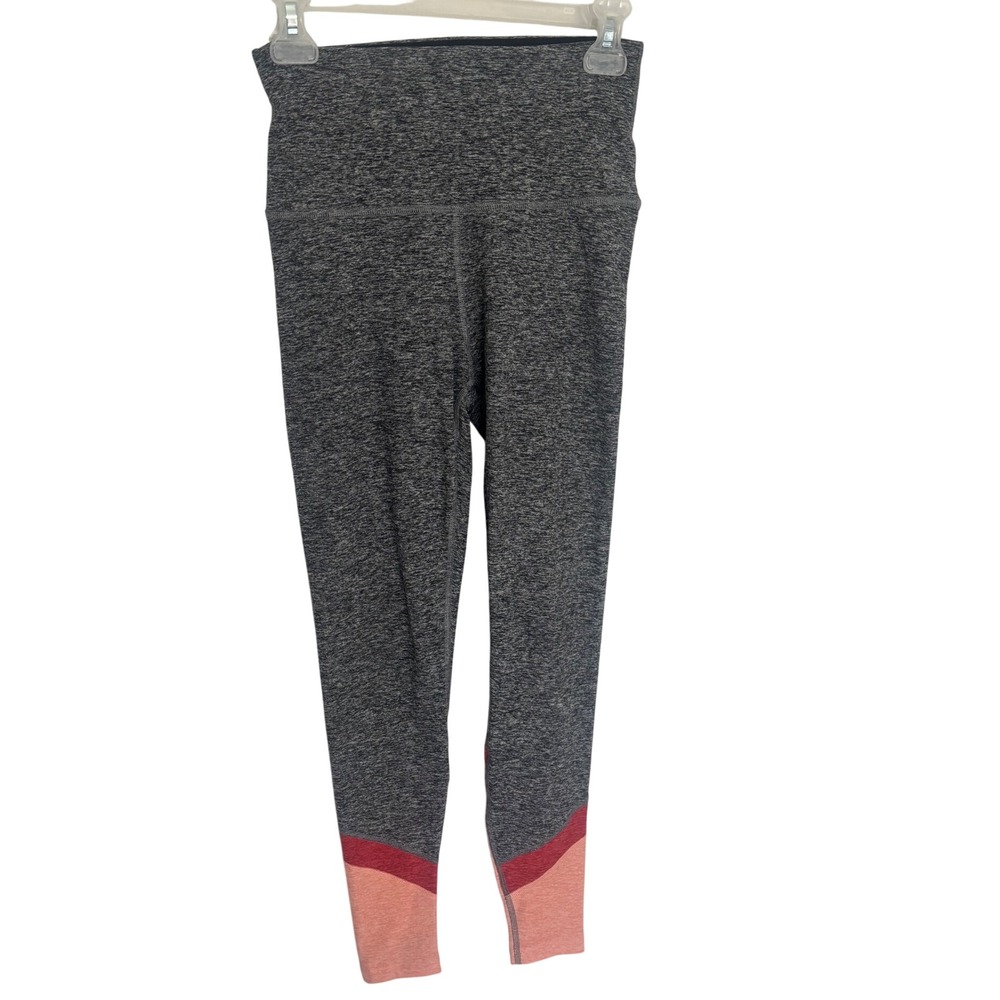 Beyond Yoga Womens Space Dye Colorblock High Waisted Leggings Gray Pink Medium